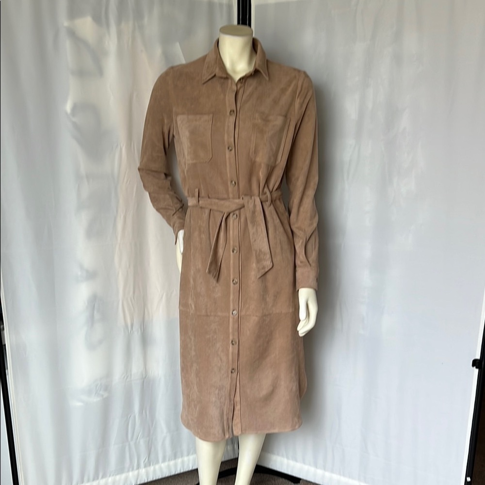 Miss Me Microsuede Button-Up Dress